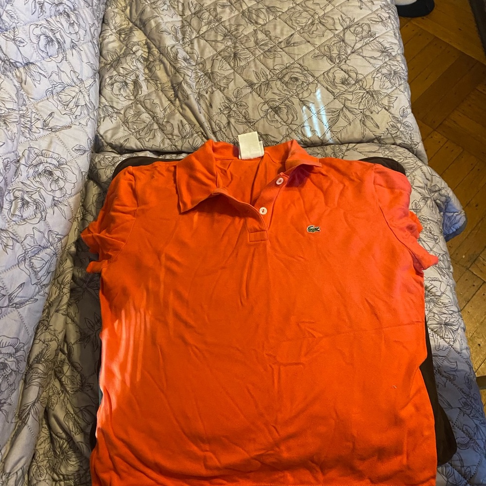 Brand new Lacoste classic T-shirt, orange size 12 juniors